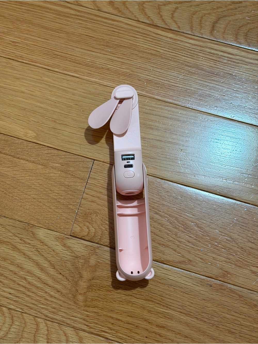 Pink USB Rechargeable Handheld Fan with Protective Case